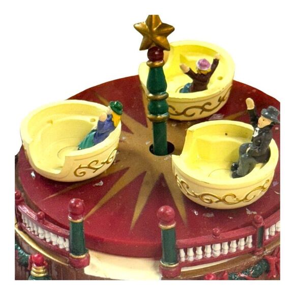 Mini Carousel Music Box Plays "Joy To The World" Holiday Decoration READ - Picture 2 of 5